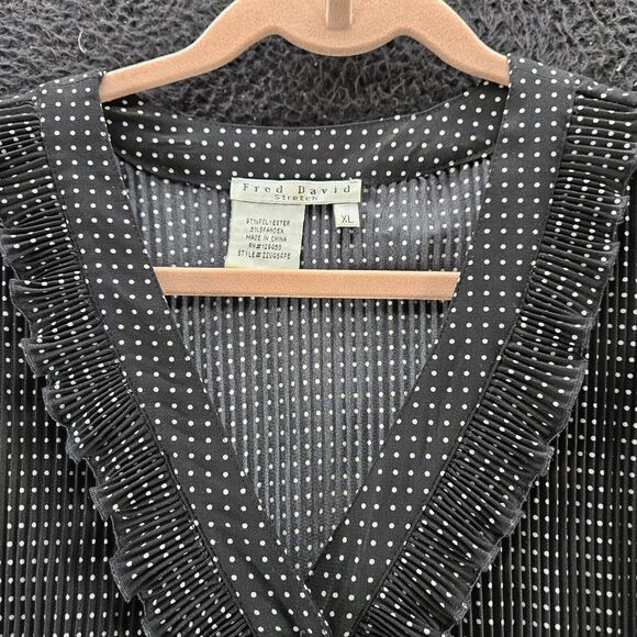 Fred David Womens Button Up Multi-Color Size XL Polyester Blend Stretch - Picture 9 of 12